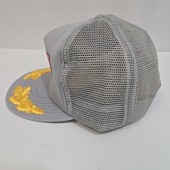 Vintage Key Technology Inc Snapback Trucker Hat Gold Leaf Gray Made in USA Foam - Picture 2 of 7